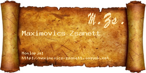Maximovics Zsanett névjegykártya